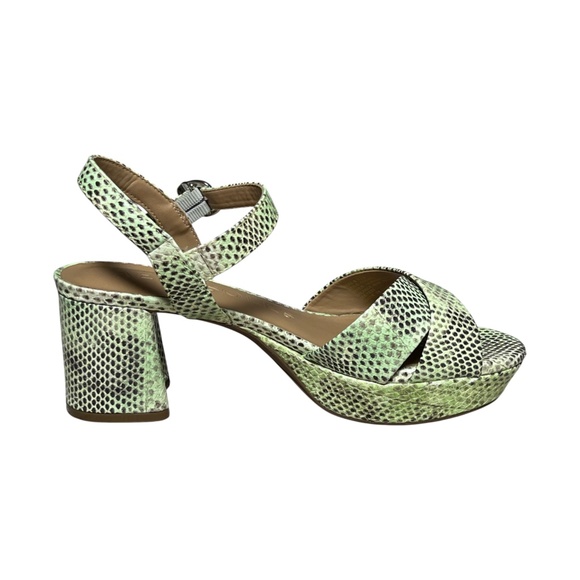 Aerosoles Cosmos Sandals Size 8.5 Gleam Snake Print Leather Platform Block Heel - Picture 5 of 12